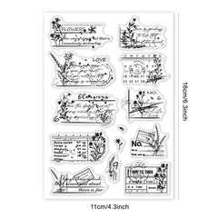 Retro Clear Stamps Floral Calendar Background Words Silicone Stamp Seals