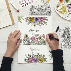 Clear Stamp Making Card Decoration Flower Animal Background Silicone
