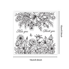 Clear Stamp Making Card Decoration Flower Animal Background Silicone