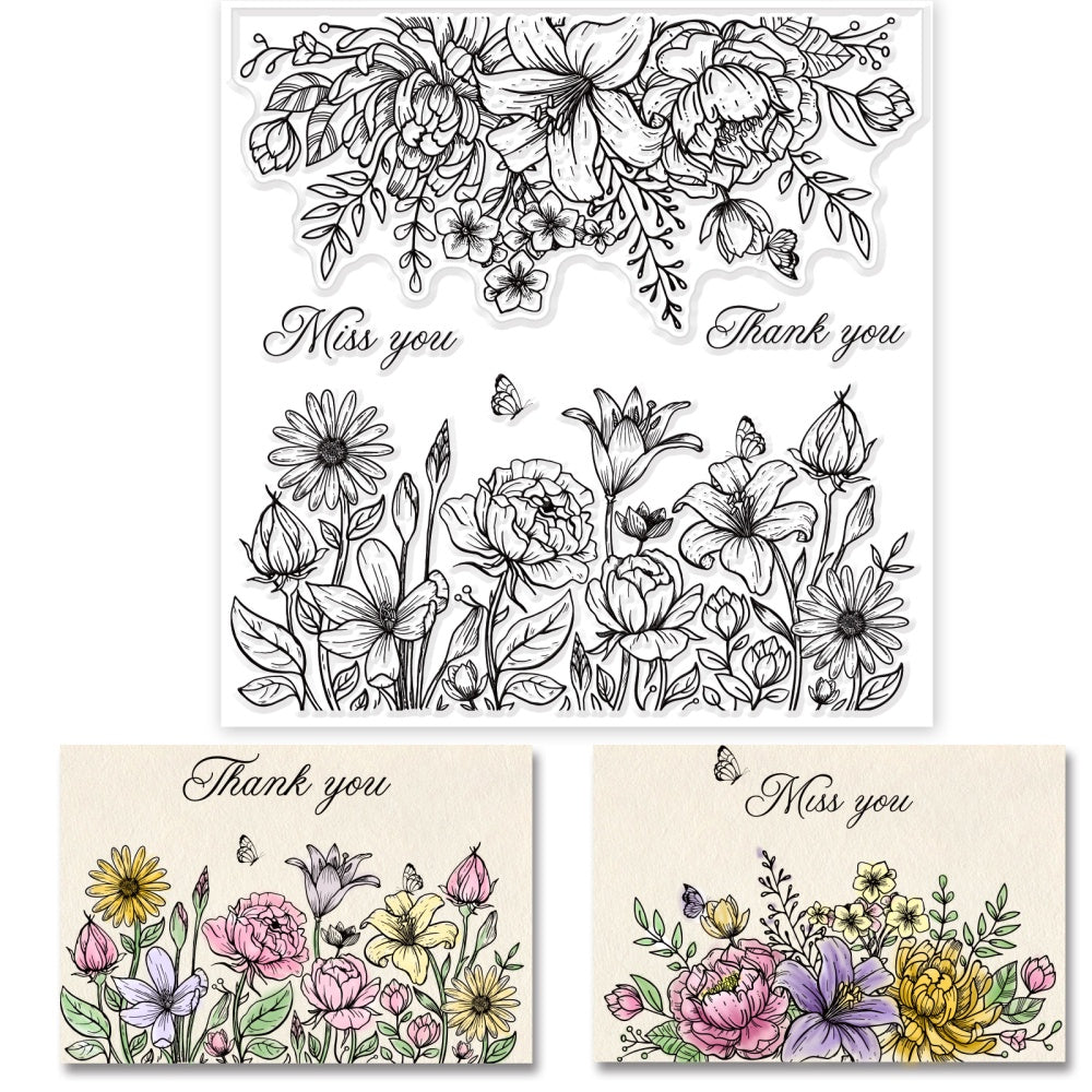Clear Stamp Making Card Decoration Flower Animal Background Silicone