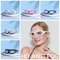 Large Frame Waterproof Swim Goggles Plating Swim Glasses