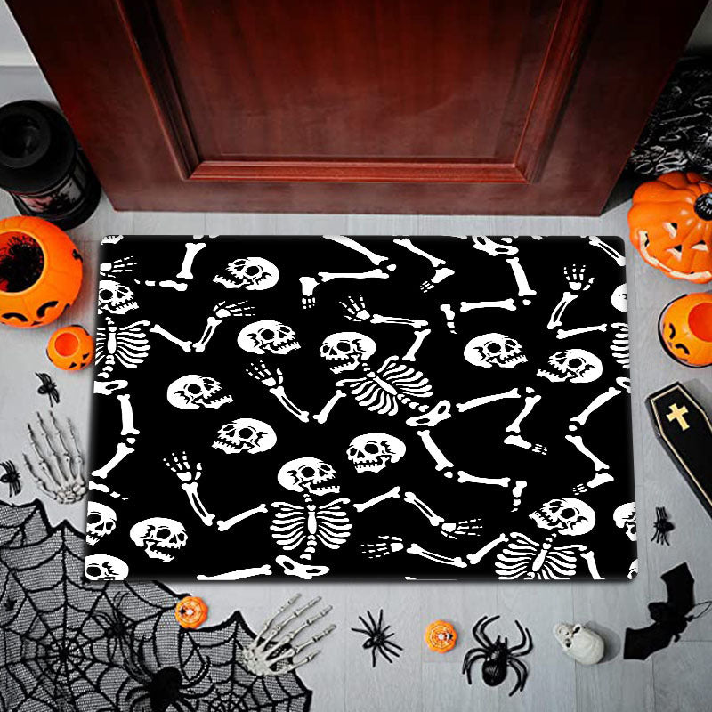 Skeletons Dancing Party Area Rug Various Poses Floor Mat Non Slip Rug