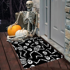 Skeletons Dancing Party Area Rug Various Poses Floor Mat Non Slip Rug