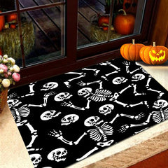 Skeletons Dancing Party Area Rug Various Poses Floor Mat Non Slip Rug