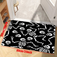 Skeletons Dancing Party Area Rug Various Poses Floor Mat Non Slip Rug