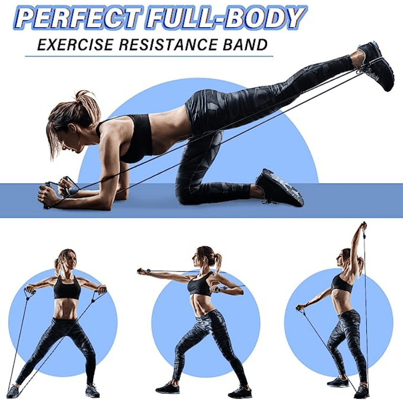 11pcs Resistance Band Set for Home Gym Workout Fitness, 10-30 Pounds