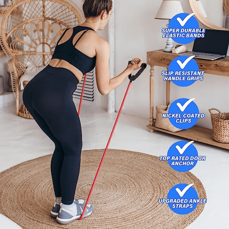 11pcs Resistance Band Set for Home Gym Workout Fitness, 10-30 Pounds