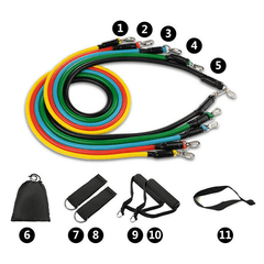 11pcs Resistance Band Set for Home Gym Workout Fitness, 10-30 Pounds