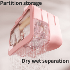 2 In 1 Large Clear Travel Toiletry Bag Makeup Cosmetics Skin Care Waterproof