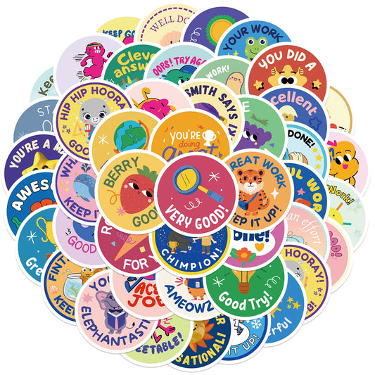 50PCS Reward Stickers For Good Job Vinyl Waterproof Stickers