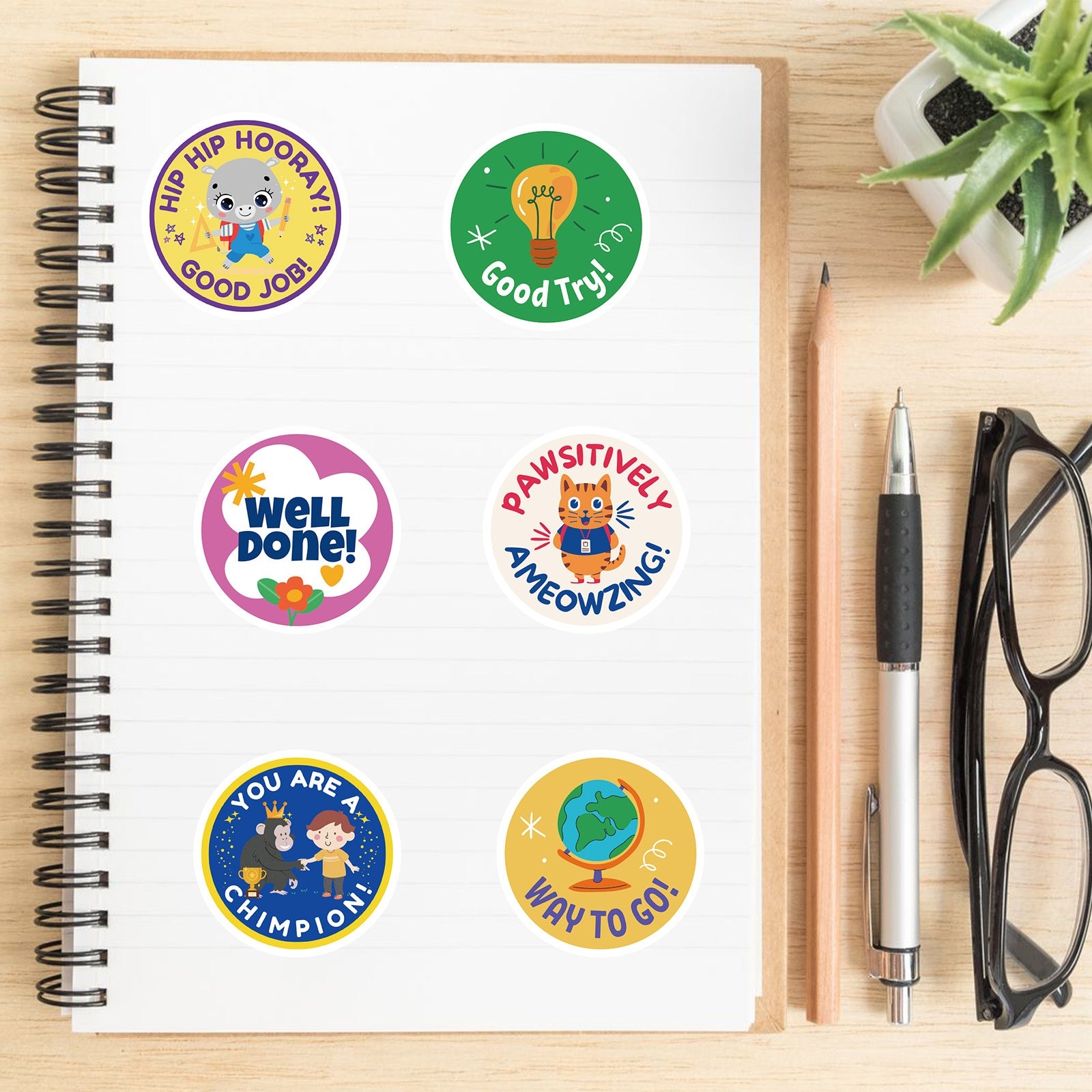 50PCS Reward Stickers For Good Job Vinyl Waterproof Stickers
