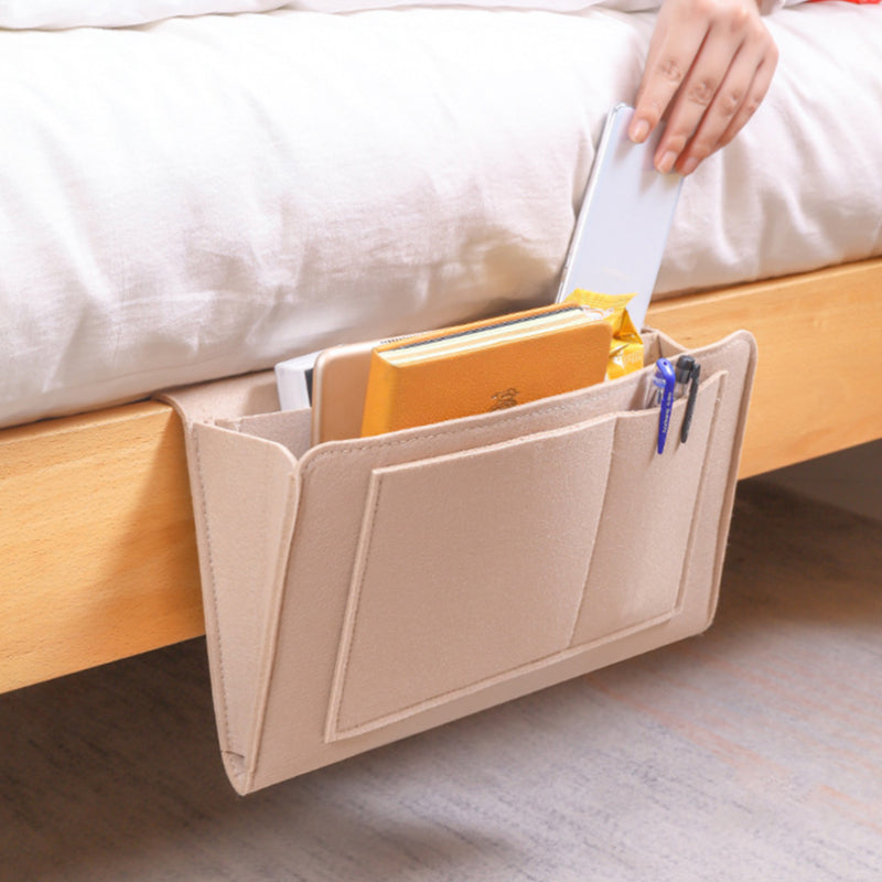 Stylish Bedside Hanging Storage Bag with Phone Remote and Tissue Holder
