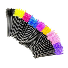 50pcs Nylon Brush Eyelash Roller Spiral Eyebrow Brush Eye Makeup Tools