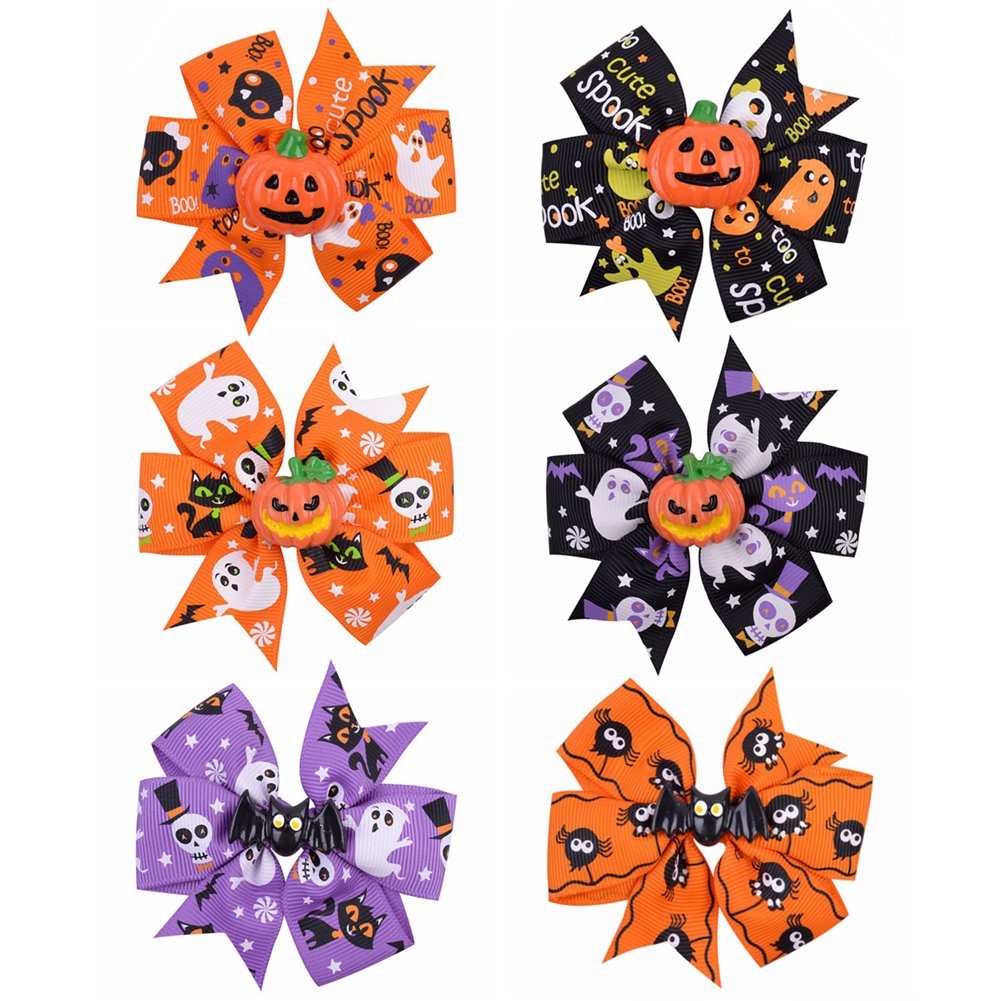 Pumpkin Ghost Bat Decor Hair Clips Halloween Decorative Hair Accessories