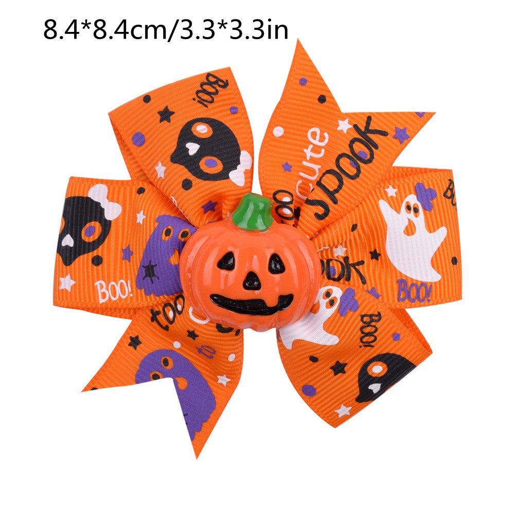 Pumpkin Ghost Bat Decor Hair Clips Halloween Decorative Hair Accessories