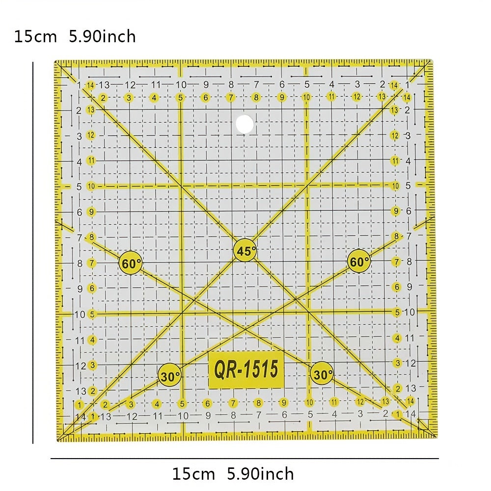 DIY Sewing Quilting Tool Square Quilting Ruler Cutting Ruler 15 X