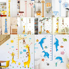 Giraffe & Monkey Height Measurement Wall Stickers for Kid's Rooms