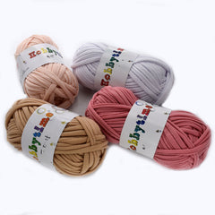Polyester Crochet Knitting Tape Cloth Strip Yarn for Hand Knitting Cushion