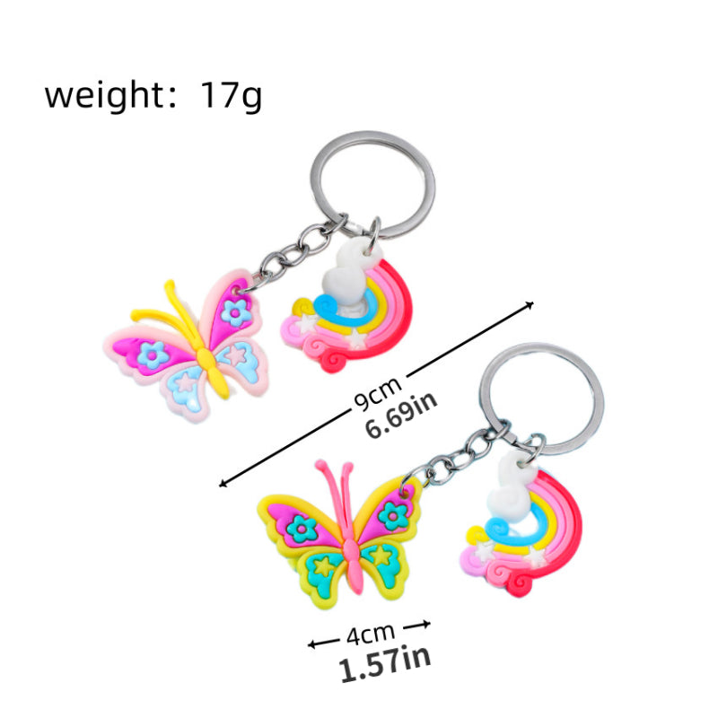 Colorful Butterfly Keychain Pair Bookbags Car Decorative Pendant Keychain