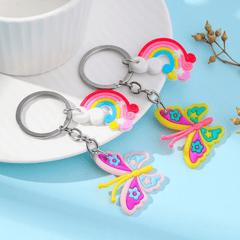 Colorful Butterfly Keychain Pair Bookbags Car Decorative Pendant Keychain
