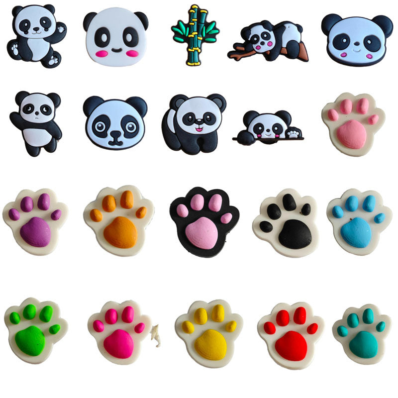 20pcs Panda Cartoon Shoe Charms for Children Boys Girls