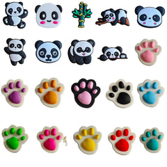 20pcs Panda Cartoon Shoe Charms for Children Boys Girls