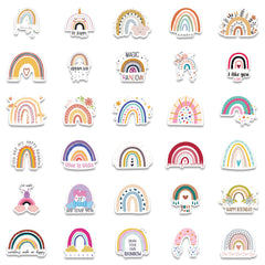 60pcs Cartoon Cloud Stickers Rainbow Vinyl Waterproof Stickers