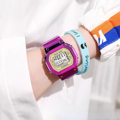 Transparent Square Digital Sports Watch