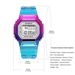 Transparent Square Digital Sports Watch