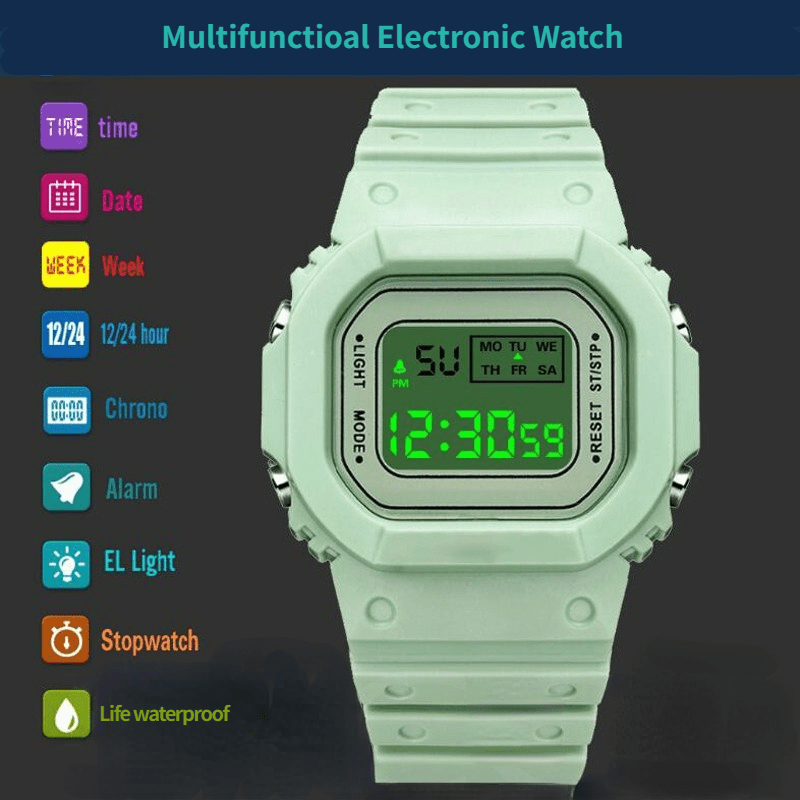Transparent Square Digital Sports Watch
