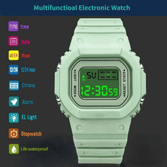 Transparent Square Digital Sports Watch