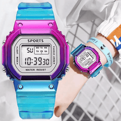 Transparent Square Digital Sports Watch