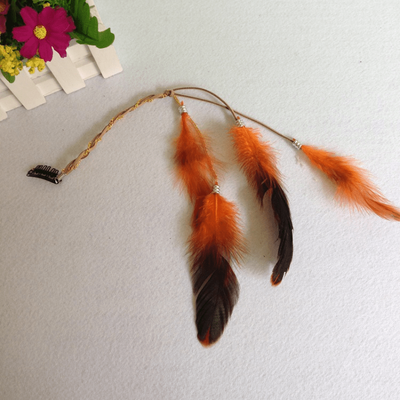 Faux Feather Clip Boho Hair Accessories for Women