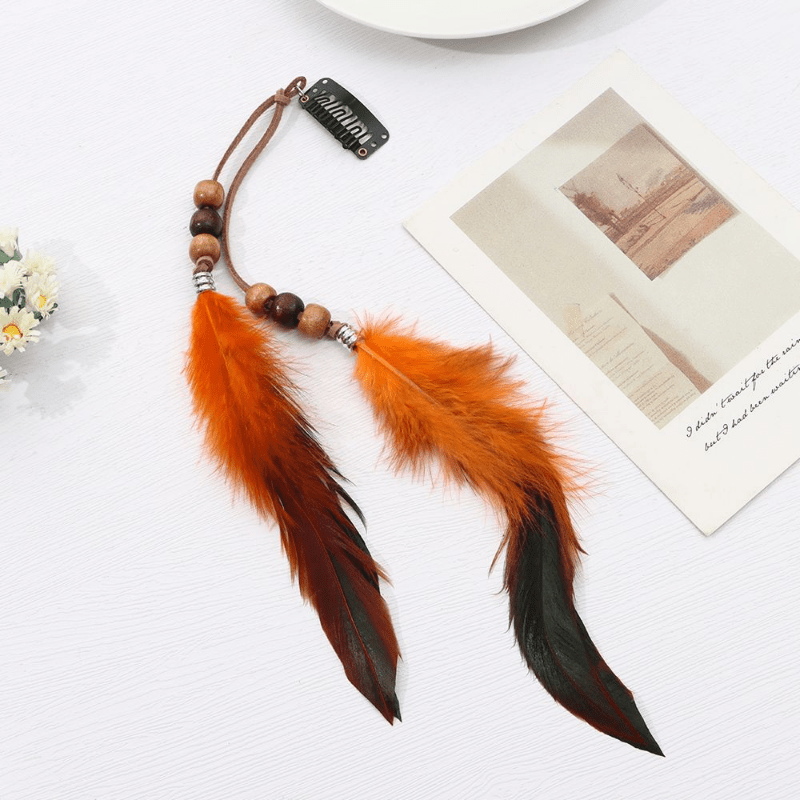 Boho Style Faux Feather Hair Clip for Women