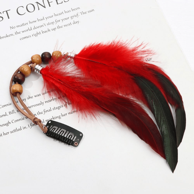 Boho Style Faux Feather Hair Clip for Women