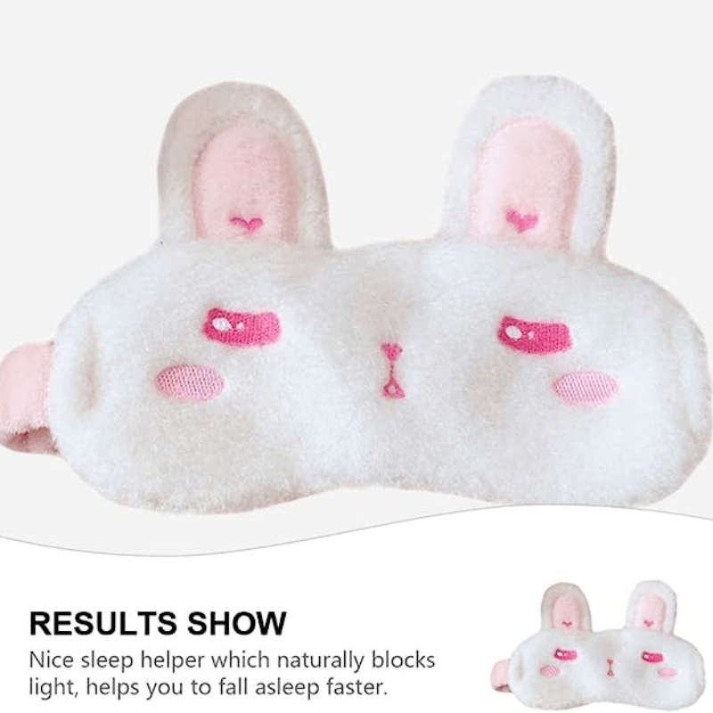 Rabbit Plush Sleep Mask Light Blockout Blindfold for Travel Rest