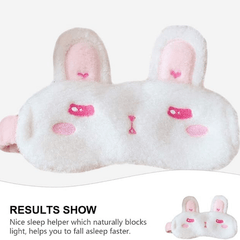 Rabbit Plush Sleep Mask Light Blockout Blindfold for Travel Rest