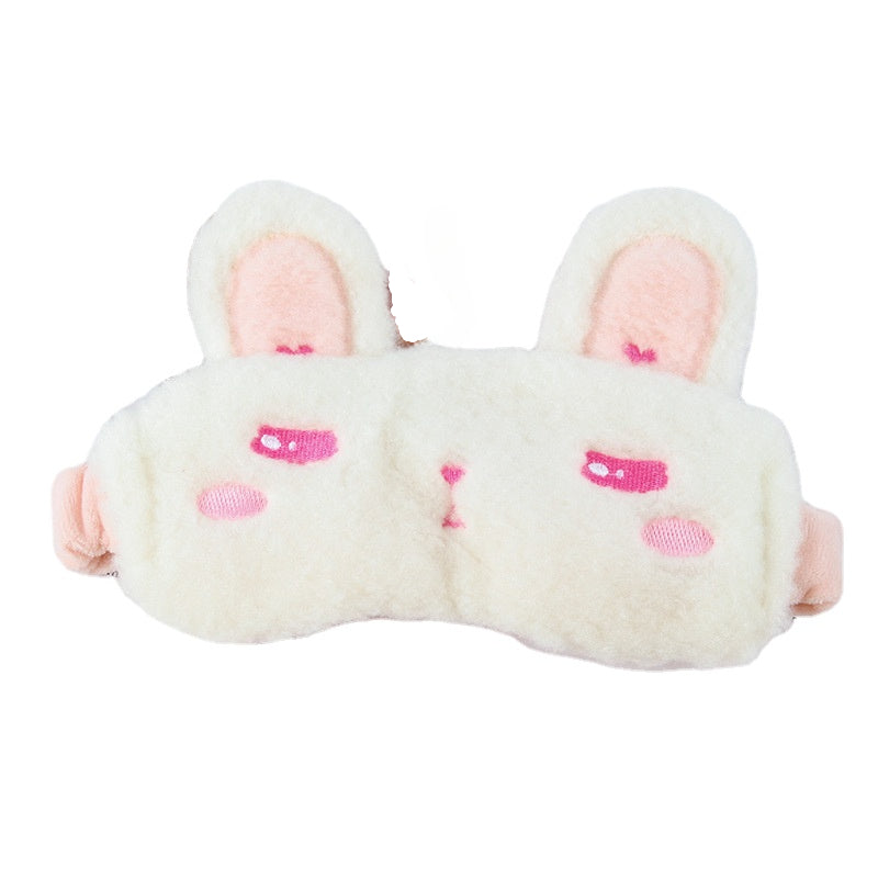 Rabbit Plush Sleep Mask Light Blockout Blindfold for Travel Rest