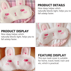Rabbit Plush Sleep Mask Light Blockout Blindfold for Travel Rest