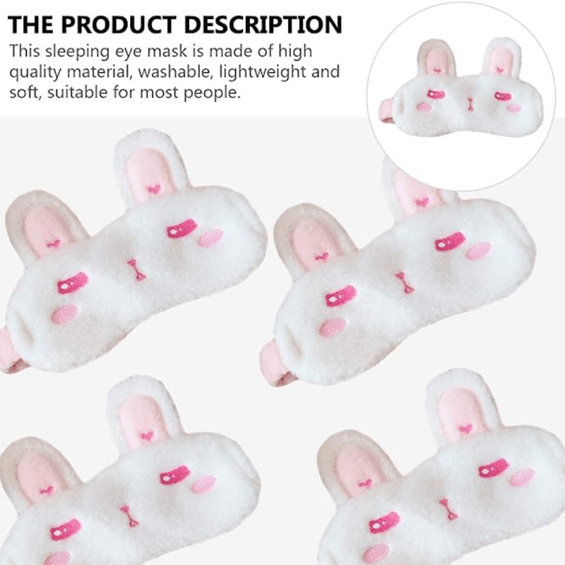 Rabbit Plush Sleep Mask Light Blockout Blindfold for Travel Rest