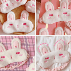 Rabbit Plush Sleep Mask Light Blockout Blindfold for Travel Rest