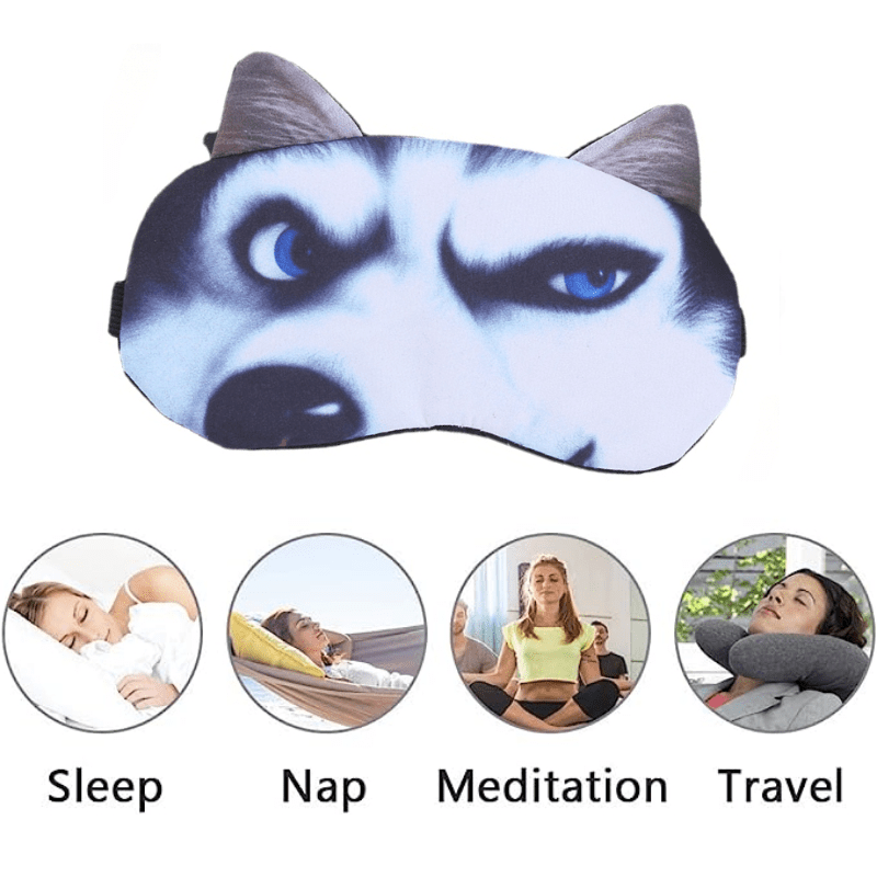 Husky Pattern Soft Eye Mask for Sleep Yoga Meditation Travel