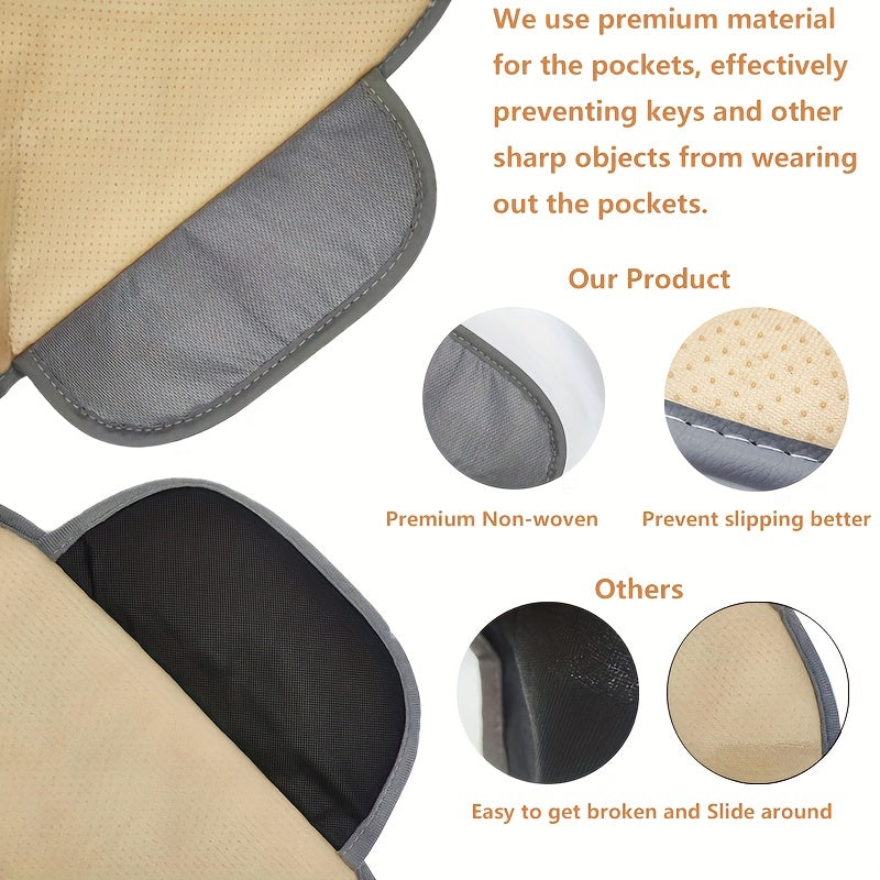 3pcs Car Seat Cushion with Storage Pouch Memory Silk Cotton