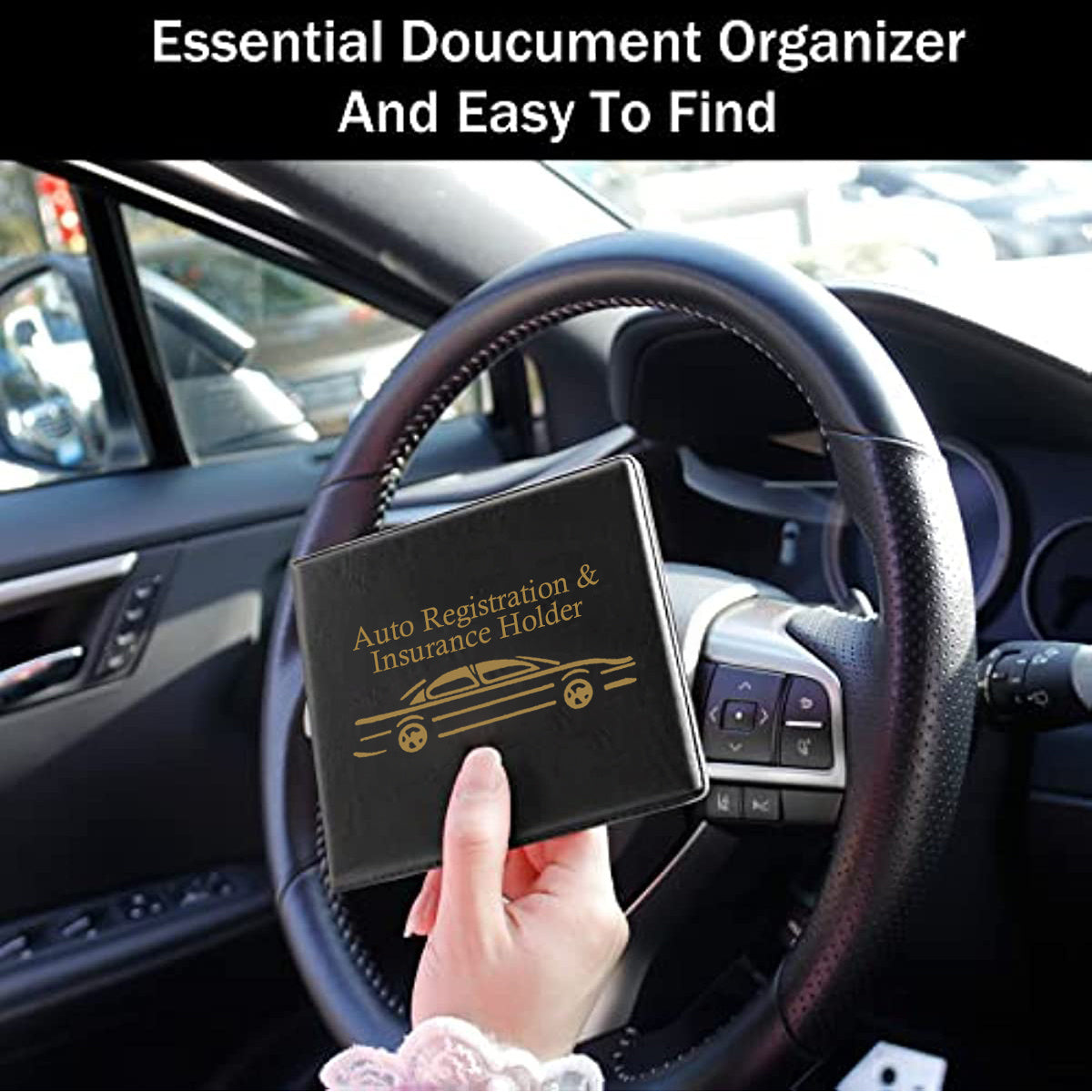 2PCS Car Document Holder & Insurance Card Organizer
