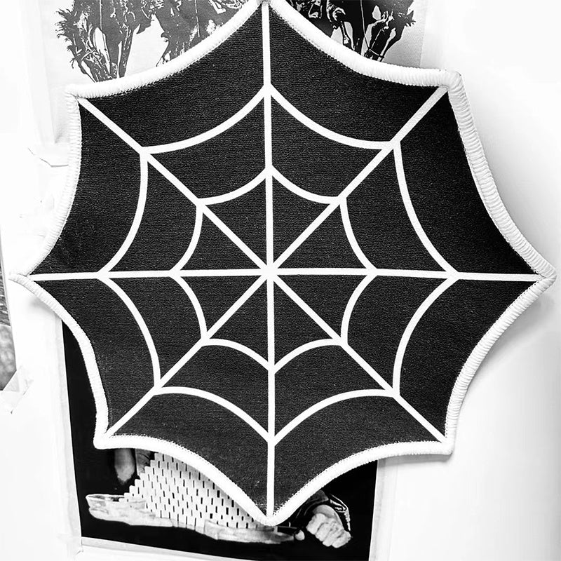 Spooky Halloween Cobweb Rug