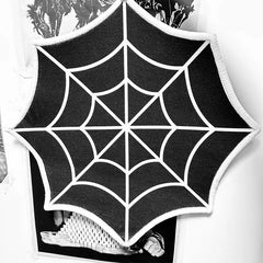 Spooky Halloween Cobweb Rug