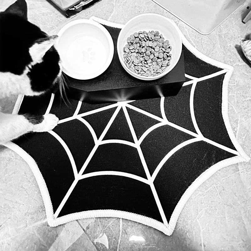 Spooky Halloween Cobweb Rug
