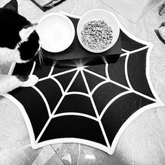 Spooky Halloween Cobweb Rug