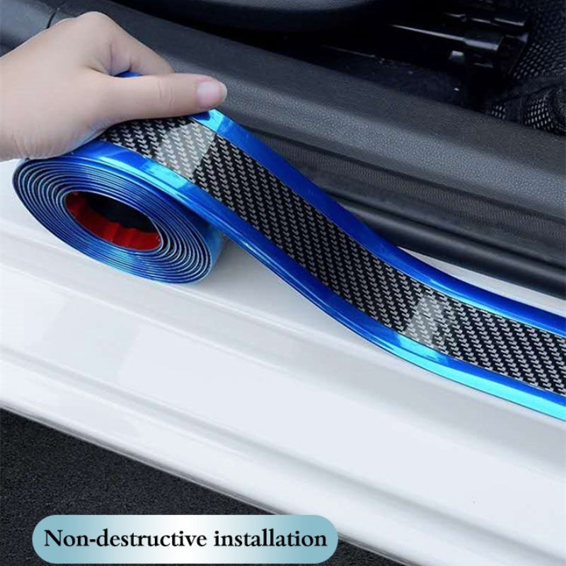 1m Carbon Fiber Rubber Car Door Sill Protector Edge Guard Strip