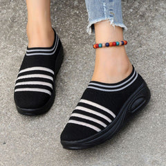 Women's Lightweight Mesh Breathable Woven Shoes Casual Comfortable Thick Bottom